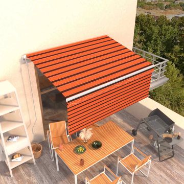 vidaXL Automatiniu būdu ištraukiama markizė, oranžinė/ruda, 3,5x2,5m