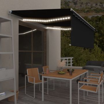 vidaXL Rankiniu būdu ištraukiama markizė, antracito, 4x3m