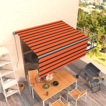 vidaXL Rankiniu būdu ištraukiama markizė, oranžinė ir ruda, 3,5x2,5m