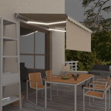 vidaXL Rankiniu būdu ištraukiama markizė, kreminė, 3,5x2,5m