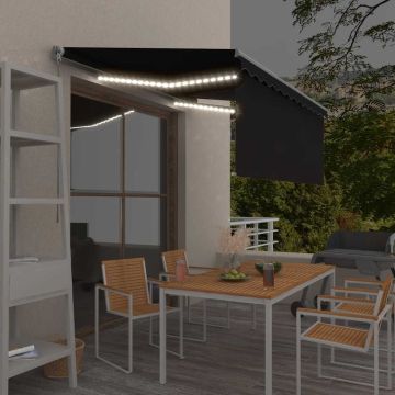vidaXL Rankiniu būdu ištraukiama markizė, antracito, 3,5x2,5m
