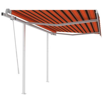 vidaXL Rankiniu būdu ištraukiama markizė, oranžinė ir ruda, 3,5x2,5m