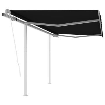 vidaXL Rankiniu būdu ištraukiama markizė, antracito, 3,5x2,5m