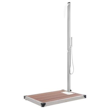 vidaXL Sodo dušas su rudu pagrindu, 225cm, nerūdijantis plienas