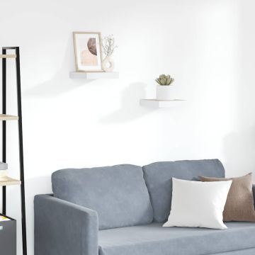 vidaXL Pakabinamos lentynos, 2vnt., ąžuolo/baltos, 23x23,5x3,8cm, MDF