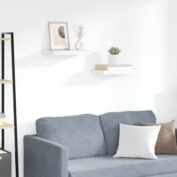 vidaXL Pakabinamos lentynos, 2vnt., ąžuolo/baltos, 50x23x3,8cm, MDF