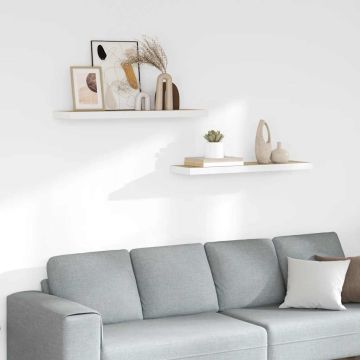 vidaXL Pakabinamos lentynos, 2vnt., ąžuolo/baltos, 90x23,5x3,8cm, MDF