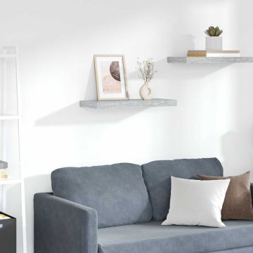 vidaXL Pakabinama sieninė lentyna, betono pilka, 60x23,5x3,8cm, MDF