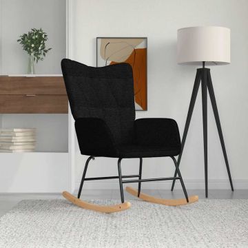 vidaXL Supama kėdė, juodos spalvos, audinys