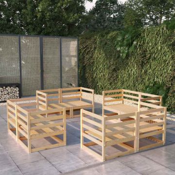 vidaXL Sodo poilsio baldų komplektas, 8 dalių, pušies medienos masyvas