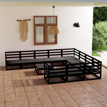 vidaXL Sodo poilsio baldų komplektas, 11 dalių, pušies masyvas