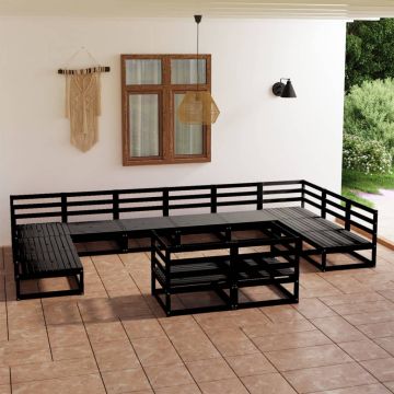 vidaXL Sodo poilsio baldų komplektas, 12 dalių, pušies masyvas