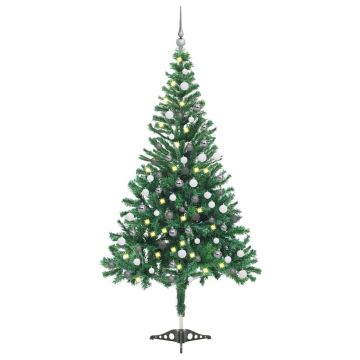 vidaXL Dirbtinė Kalėdų eglutė su žaisliukais, 120cm, 230 šakų