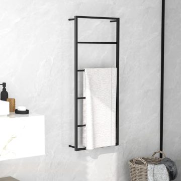 vidaXL Rankšluosčių kabykla, juodos spalvos, 45x10x115cm, plienas