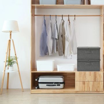 vidaXL Daiktadėžės, 2vnt., antracito spalvos, 50x30x25cm, audinys