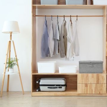 vidaXL Daiktadėžė, pilkos spalvos, 50x30x25cm, audinys