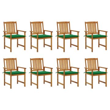 vidaXL Sodo kėdės su pagalvėlėmis, 8vnt., akacijos medienos masyvas