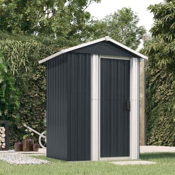vidaXL Sodo pašiūrė, antracito, 126x97,5x177cm, galvanizuotas plienas