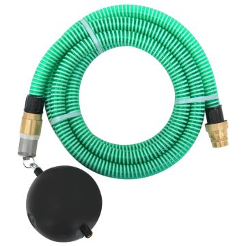 vidaXL Siurbimo žarna su žalvarinėmis jungtimis, žalia, 1,1", 5m, PVC