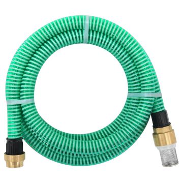 vidaXL Siurbimo žarna su žalvarinėmis jungtimis, žalia, 1,1", 10m, PVC