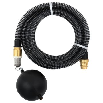 vidaXL Siurbimo žarna su žalvarinėmis jungtimis, juoda, 1,1", 4m, PVC