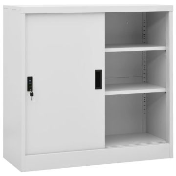 vidaXL Biuro spintelė su stumdomom durim, pilka, 90x40x90cm, plienas