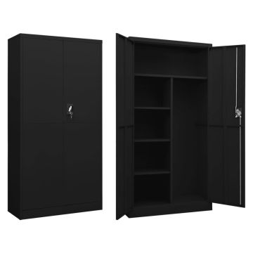 vidaXL Persirengimo spintelė, juodos spalvos, 90x40x180cm, plienas