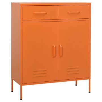 vidaXL Sandėliavimo spintelė, oranžinė, 80x35x101,5cm, plienas