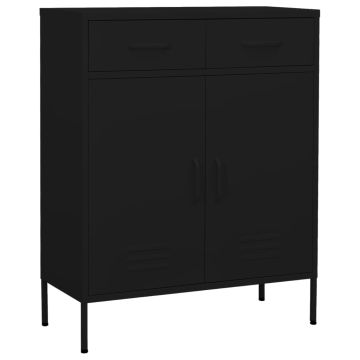 vidaXL Sandėliavimo spintelė, juodos spalvos, 80x35x101,5cm, plienas