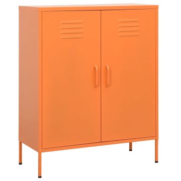 vidaXL Sandėliavimo spintelė, oranžinė, 80x35x101,5cm, plienas