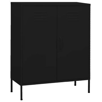 vidaXL Sandėliavimo spintelė, juodos spalvos, 80x35x101,5cm, plienas