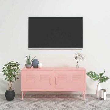 vidaXL Televizoriaus spintelė, rožinė, 105x35x50cm, plienas