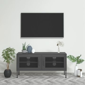 vidaXL Televizoriaus spintelė, antracito spalvos, 105x35x50cm, plienas