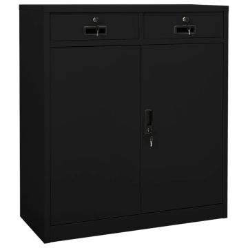 vidaXL Biuro spintelė, juodos spalvos, 90x40x102cm, plienas