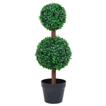 vidaXL Dirbtinis buksmedis vazone, žalias, 60cm, rutulio formos