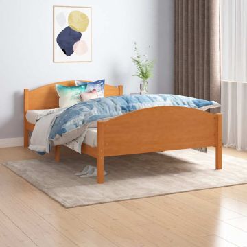 vidaXL Lovos rėmas, medaus rudas, 120x200cm, pušies medienos masyvas
