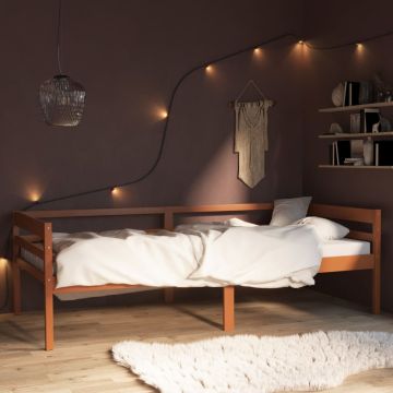 vidaXL Lovos rėmas, medaus rudos spalvos, 90x200cm, pušies masyvas