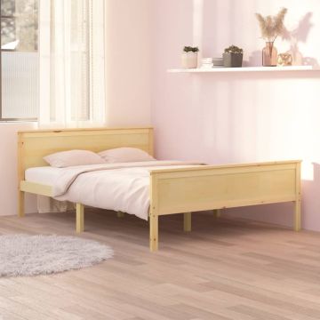 vidaXL Lovos rėmas, 140x200cm, pušies medienos masyvas
