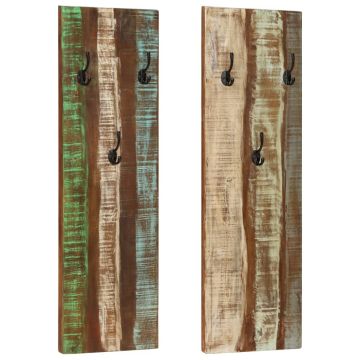 vidaXL Paltų kabyklos, 2vnt., 36x3x110cm, perdirbtos medienos masyvas