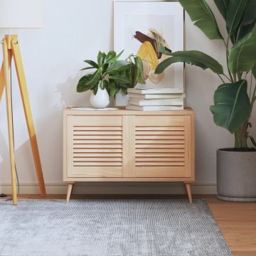 vidaXL Spintelės durelės, 2vnt., 39,5x39,4cm, pušis, žaliuzių dizaino
