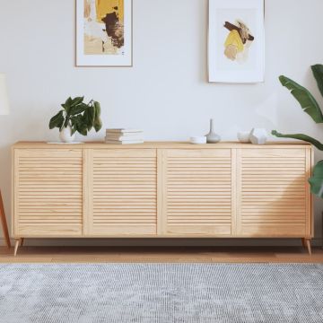 vidaXL Spintelės durelės, 4vnt., 69x59,4cm, pušis, žaliuzių dizaino