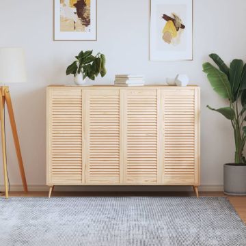 vidaXL Spintelės durelės, 4vnt., 99,3x39,4cm, pušis, žaliuzių dizaino