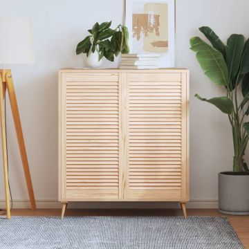 vidaXL Spintelės durelės, 2vnt., 99,3x49,4cm, pušis, žaliuzių dizaino