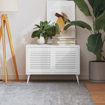 vidaXL Spintelės durelės, 2vnt., baltos, 39,5x39,4cm, pušis