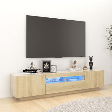 vidaXL Televizoriaus spintelė su LED apšvietimu, ąžuolo, 180x35x40cm