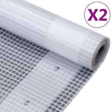 vidaXL Leno tentai, 2vnt., baltos spalvos, 3x2m, 260g/m²