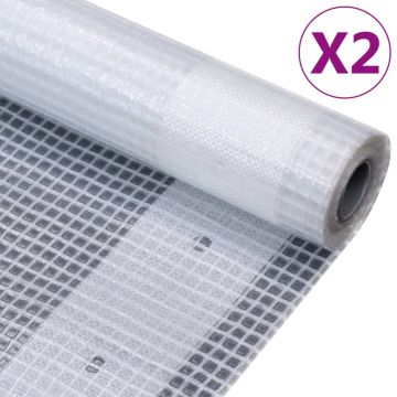 vidaXL Leno tentai, 2vnt., baltos spalvos, 4x5m, 260g/m²