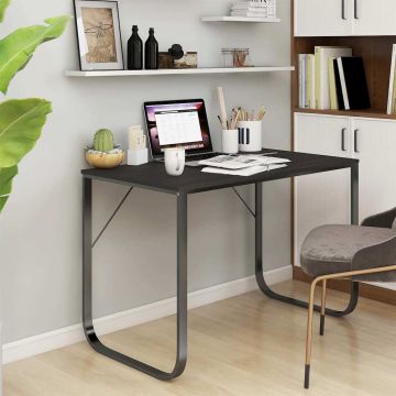 vidaXL Kompiuterio stalas, juodos spalvos, 110x60x73cm, MDP