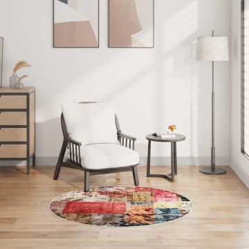 vidaXL Kilimas, spalvotas, 120cm, skiautinio dizaino, neslystantis