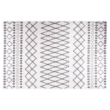 vidaXL Kilimas, juodos ir baltos spalvos, 160x230cm, neslystantis